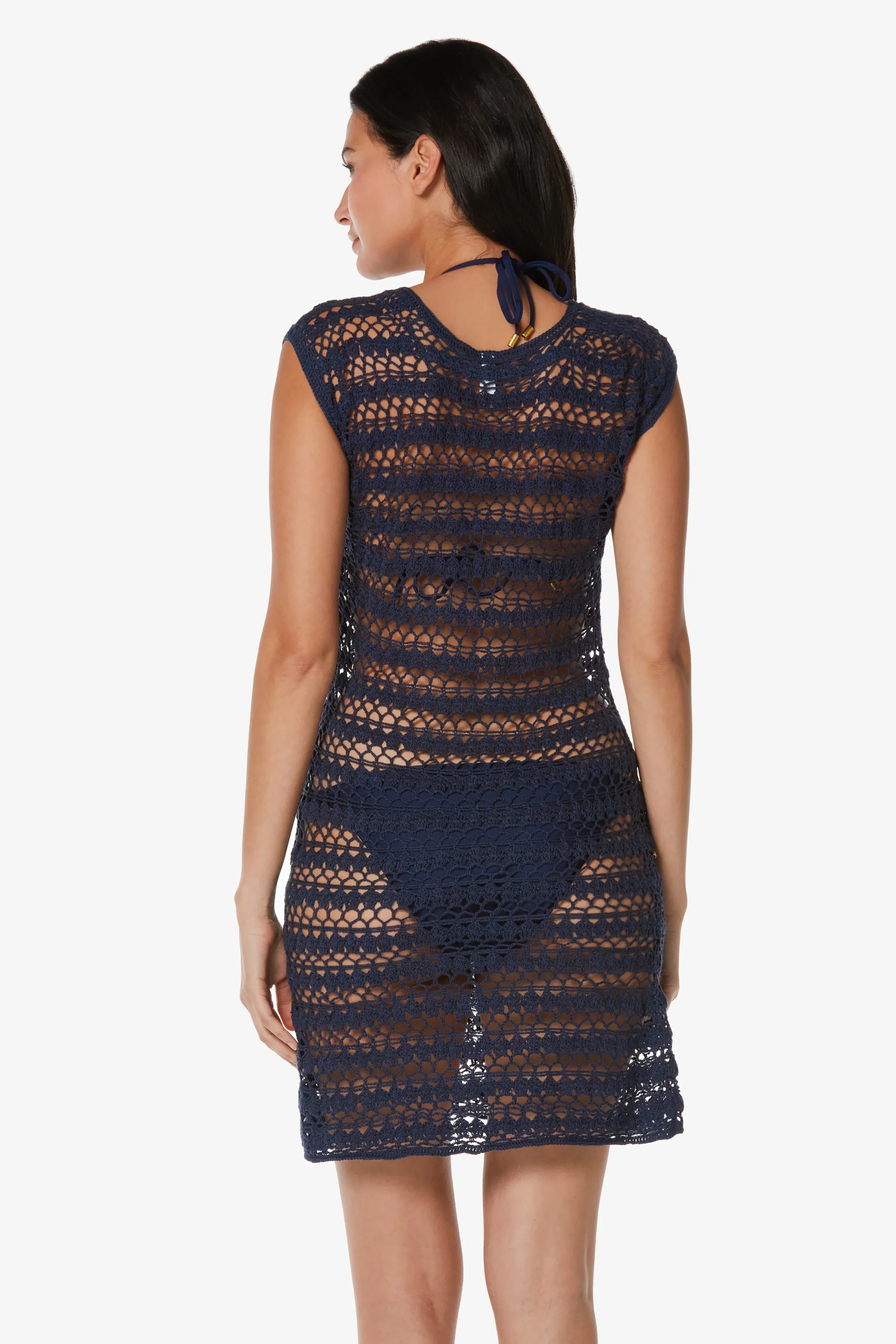 Kendall Crochet Dress for Women - Navy Blue Lace Summer Beach Dress | Perfect for Vacations, Weddings & Boho Chic Outfits