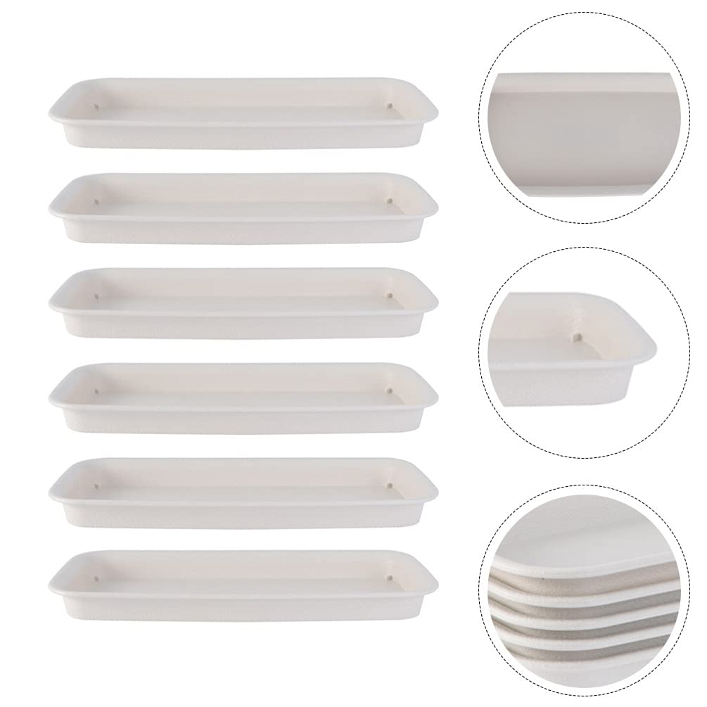 DOITOOL 6-Pack Clear Plastic Plant Saucers for Indoor and Outdoor Use - Drip Trays for Flower Pots, Garden Planters, and Potted Plants - Beige Water Catcher Dishes for Home Decor, Balcony, Patio, and Gardening