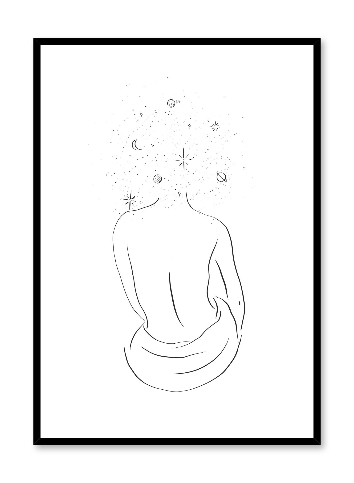 Head in the Stars Poster - Galaxy Space Wall Art Decor for Bedroom, Living Room & Office - Inspirational Astronomy Print for Home & Gifts