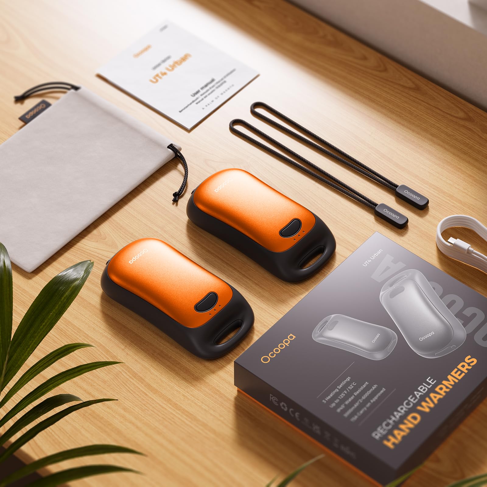 OCOOPA Magnetic Rechargeable Hand Warmers 2 Pack - IP45 Water Resistant, UL Certified, Portable Electric Hand Warmer with 9-Hour Battery Life - Perfect for Winter Sports, Camping, Hiking & Raynaud's Syndrome Relief - Great Tech Gift for Men & Women