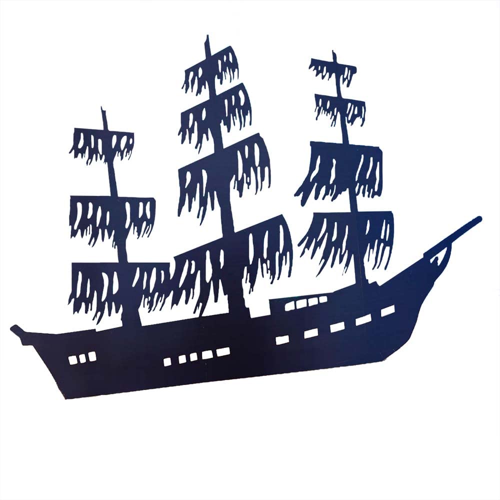 Vintage Pirate Ship Silhouette Standee - Nautical Themed Party Decor, Stage Prop & Photo Backdrop for Halloween, Pirate Parties & Themed Events