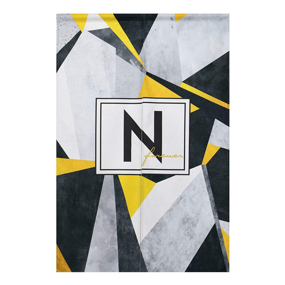 Handmade Japanese Noren Door Curtain - Cotton Linen Geometric Design Tapestry (33
