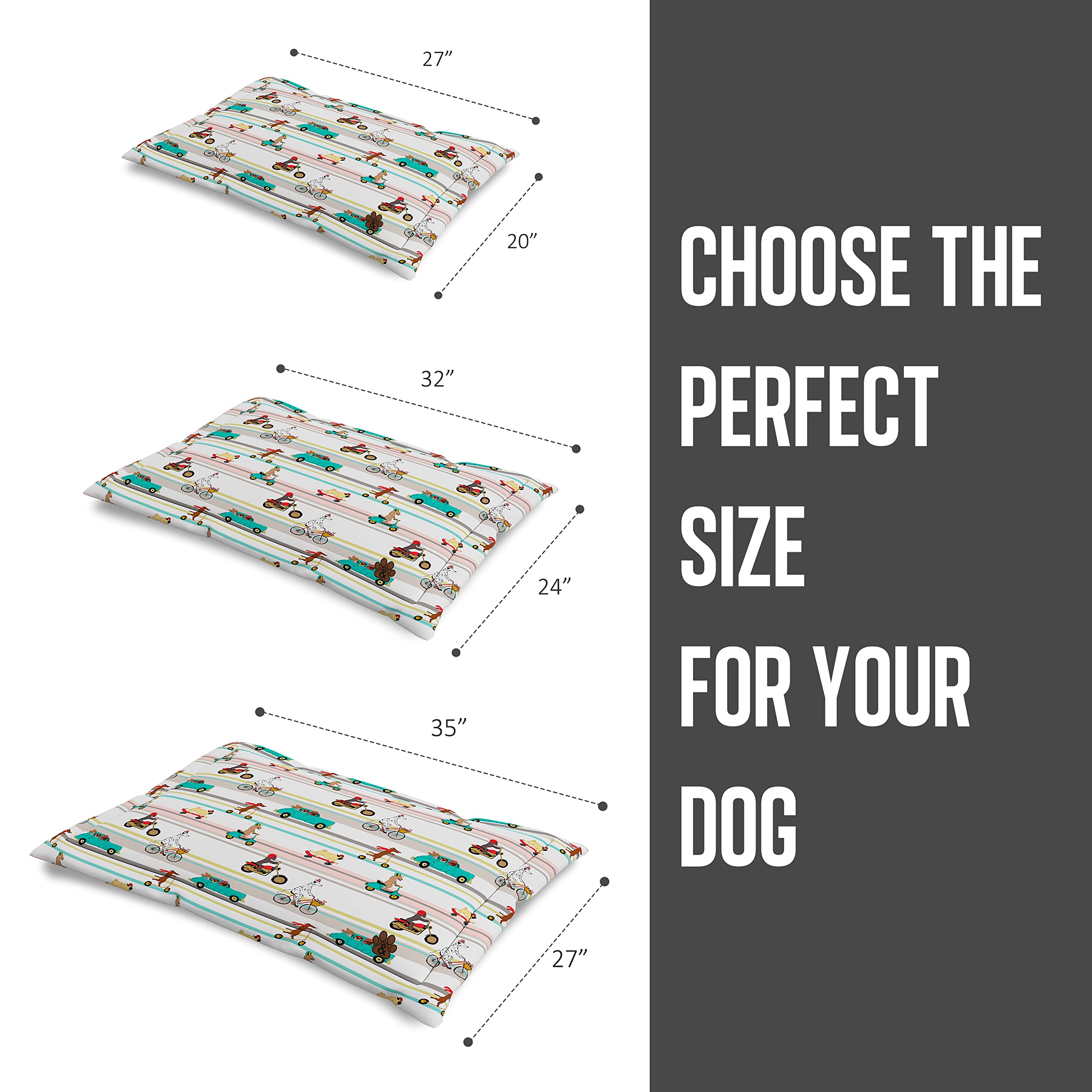 Non-Slip Dog Bed Mat for Large Medium Small Dogs & Cats - Washable Pet Mattress with Anti-Skid Bottom (Pattern 04, Large Size) - Perfect for Crate, Kennel or Floor Comfort