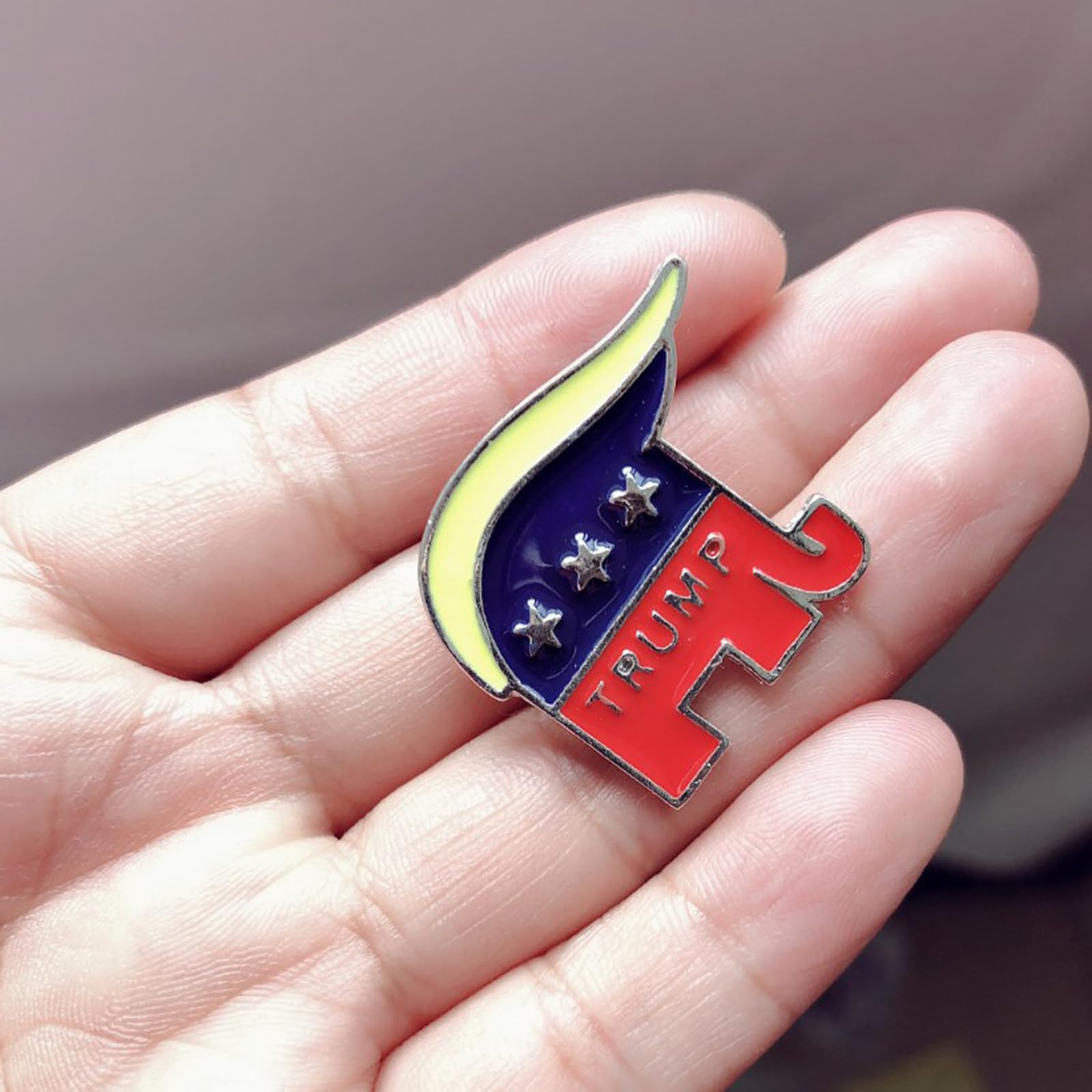 Trump Lapel Pins 2024 - Rhinestone & Enamel Pins for Women, Jackets & Hats - Blue Set