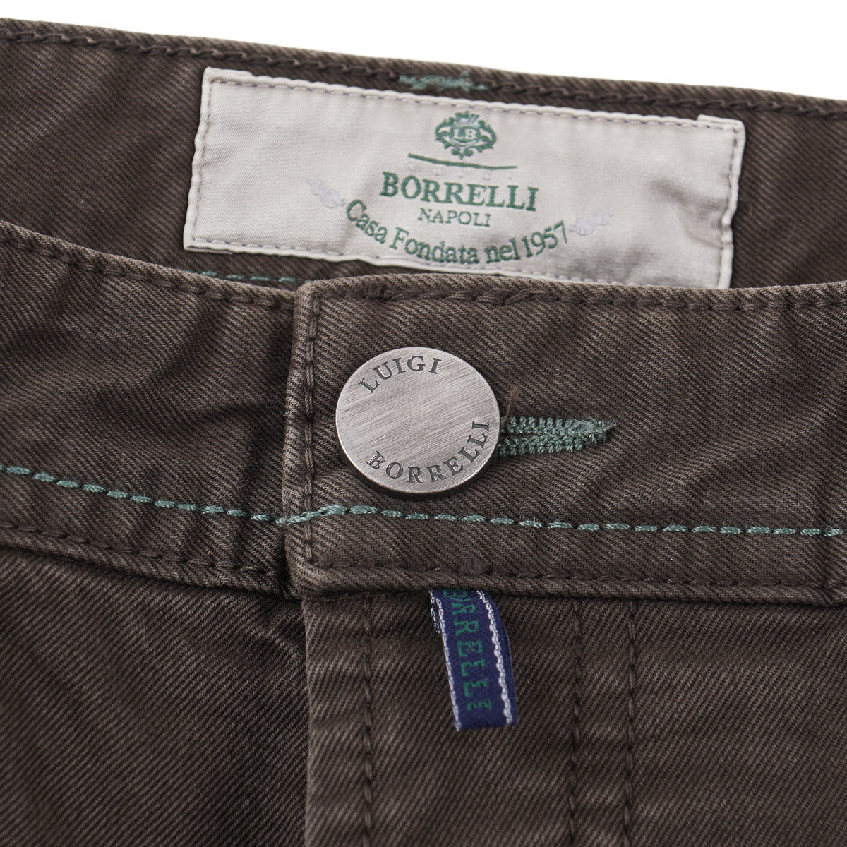 Luigi Borrelli Men's Slim Fit 5-Pocket Dress Pants - Comfortable & Stylish for Office, Business Casual & Formal Occasions