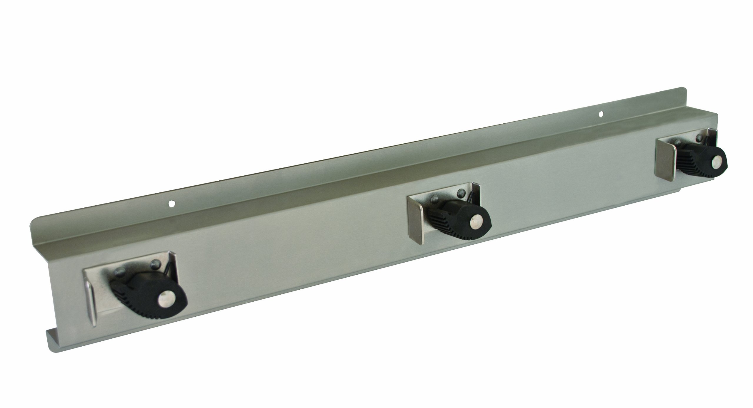 Stainless Steel 3-Hook Wall Mount Mop and Broom Holder - 24