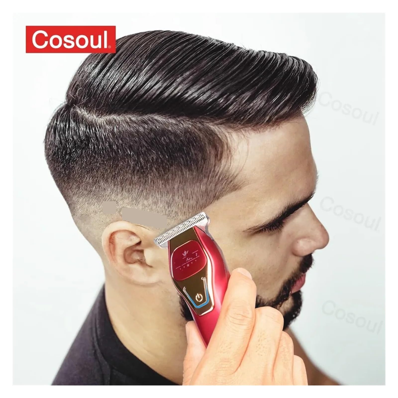 Professional Mini Portable Electric Hair Clipper - Bald Head Trimmer & Barber Shaver for Men (Fashion Red) | Perfect for Home Haircuts, Travel Grooming & DIY Styling