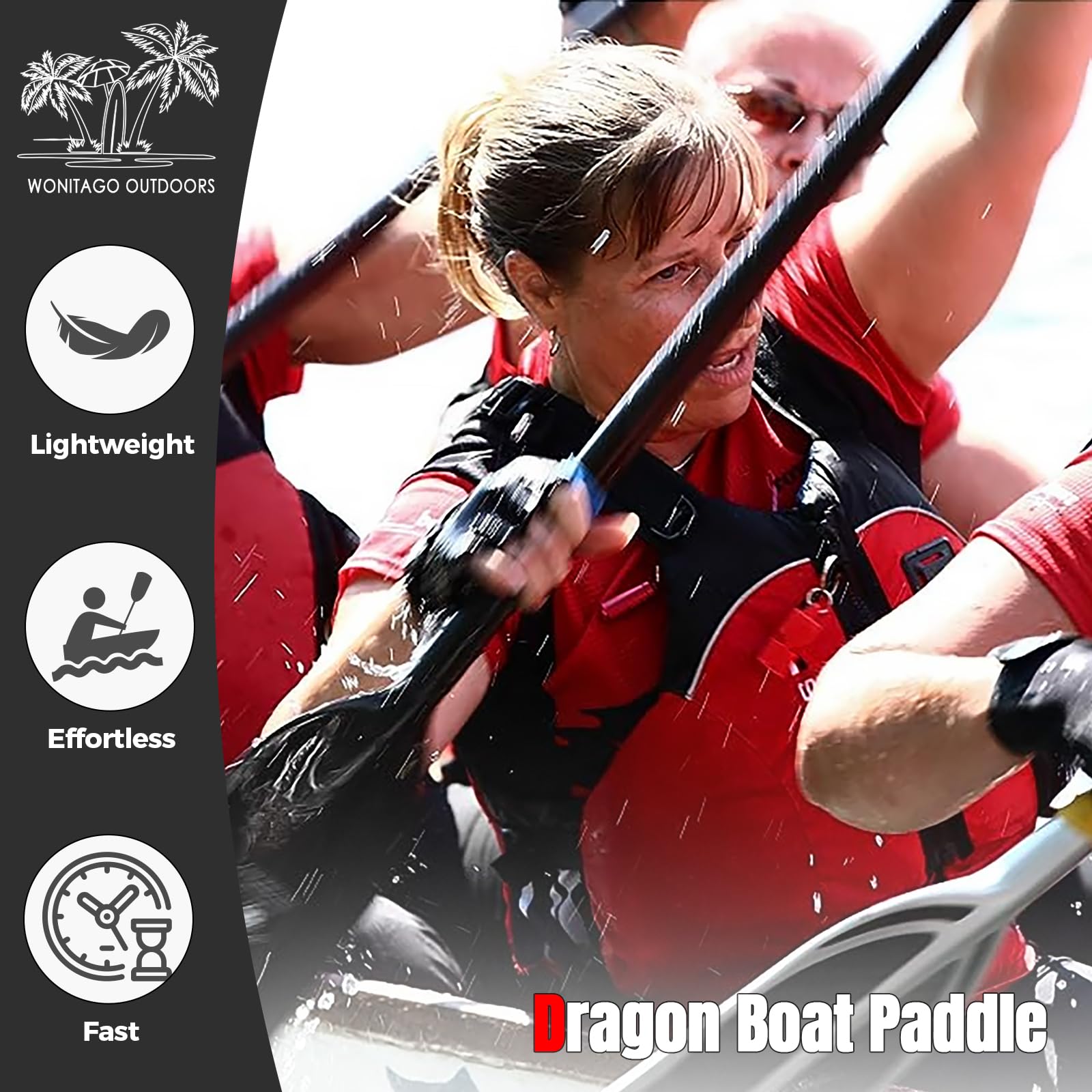 Premium Full Carbon Fiber Dragon Boat Paddles - Lightweight & Durable IDBF Approved Racing Paddle (117/120/122/125cm) with Protective Paddle Bag - Perfect for Competitive Dragon Boat Racing, Team Training, and Water Sports Enthusiasts