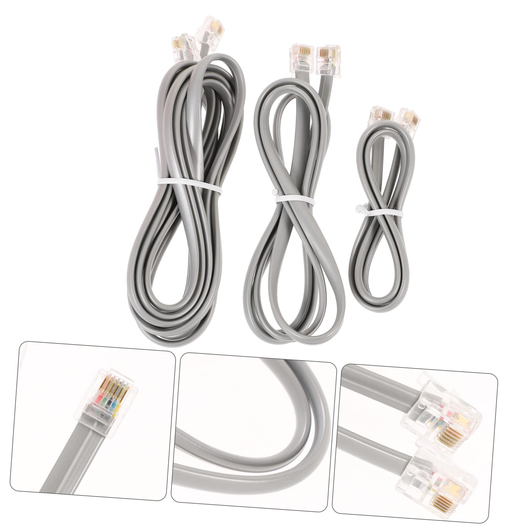 DOITOOL 12-Pack Flat Telephone Line Extension Cords - 6ft Black Landline Phone Cable with Multi-Strand PVC for Home, Office & Telecom Equipment (RJ11/RJ12 Compatible) - Perfect for Extending Landlines, Fax Machines & Modems