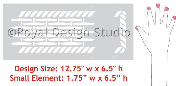 Basketweave Frieze Border Stencil - Reusable DIY Wall Painting Template for Home Decor, Crafts & Furniture - Perfect for Accent Walls, Ceilings, and DIY Projects