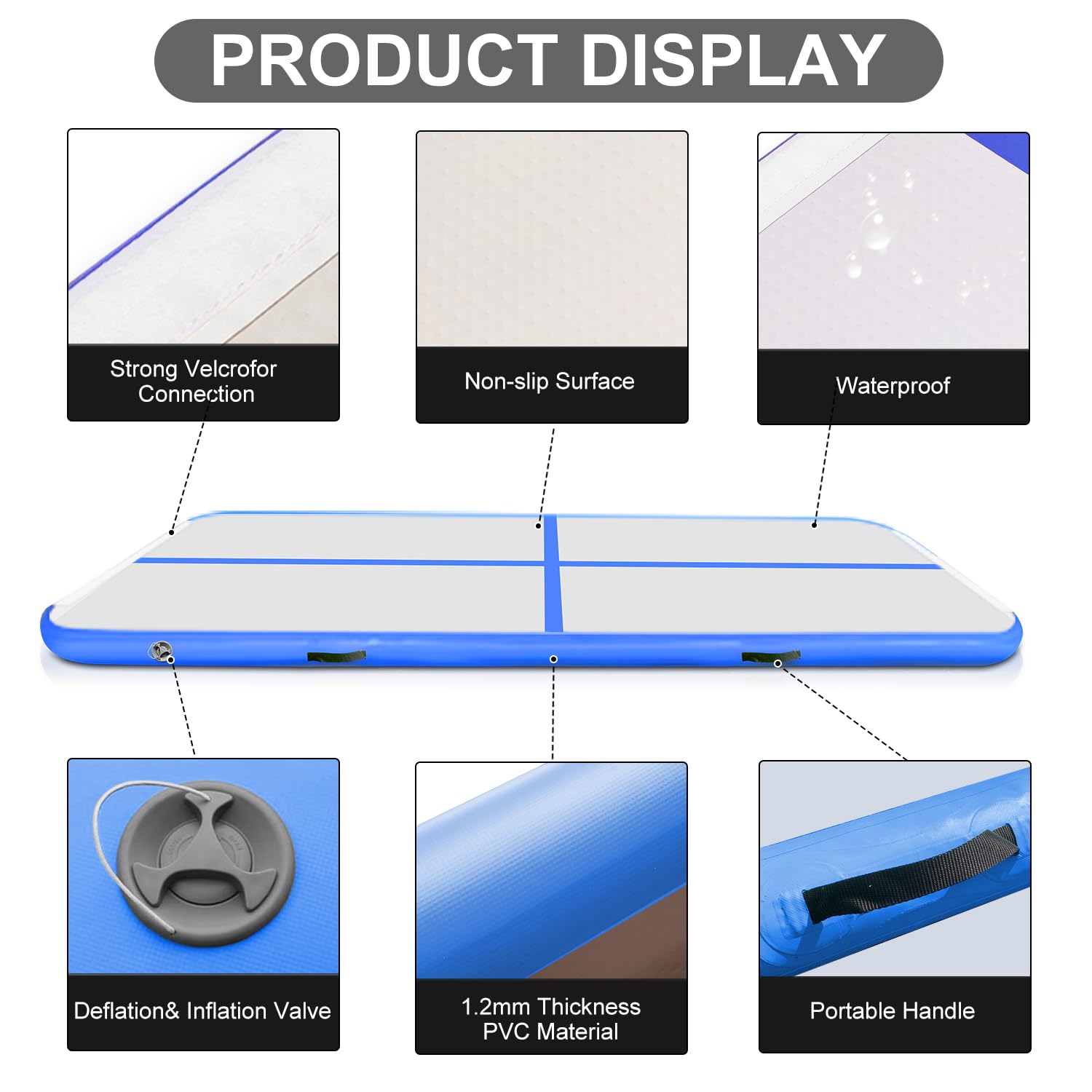 SUDOO 10ft/13ft/16ft Inflatable Gymnastics Tumbling Mat - 4