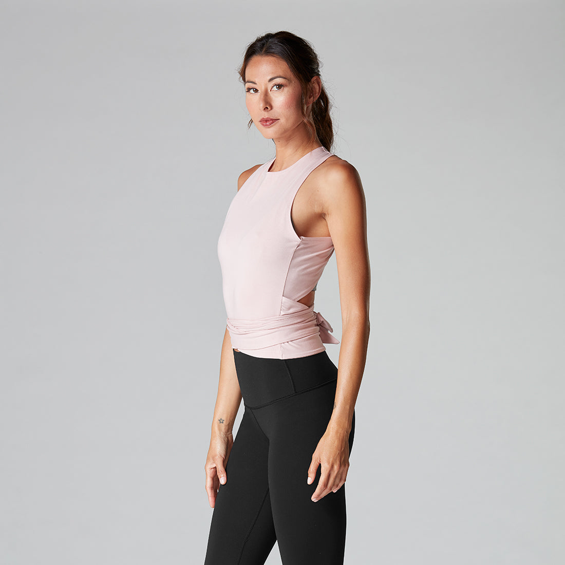 Tavi Noir Wrap Around Tank Top for Women - Sexy Sleeveless Cami Shirt with Built-in Bra - Perfect for Yoga, Gym, and Summer Outfits