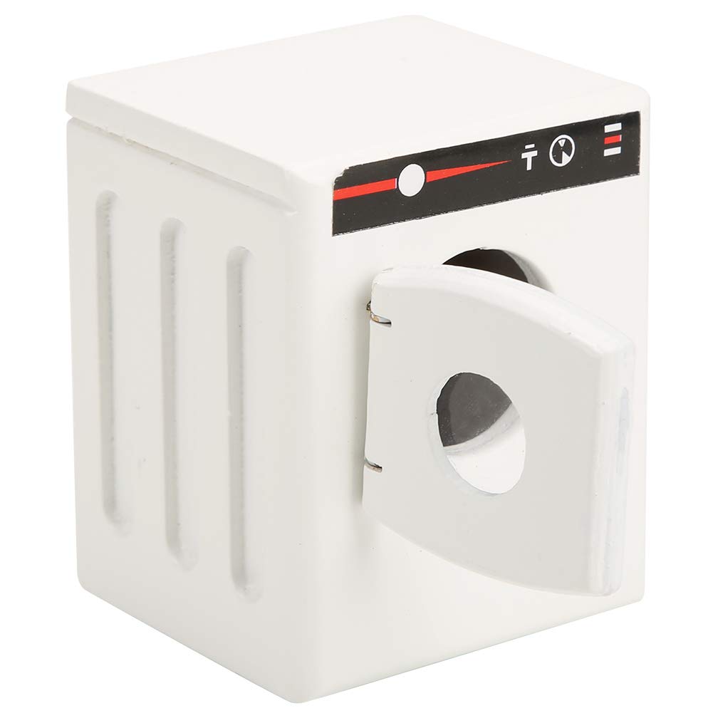 Zerodis 1/12 Scale Miniature Wooden Washing Machine for Dollhouse - DIY Doll Furniture Accessories, Realistic White Toy Washer for 1:12 Scale Dolls - Perfect for Dollhouse Decor, Kids Pretend Play & Miniature Collectors