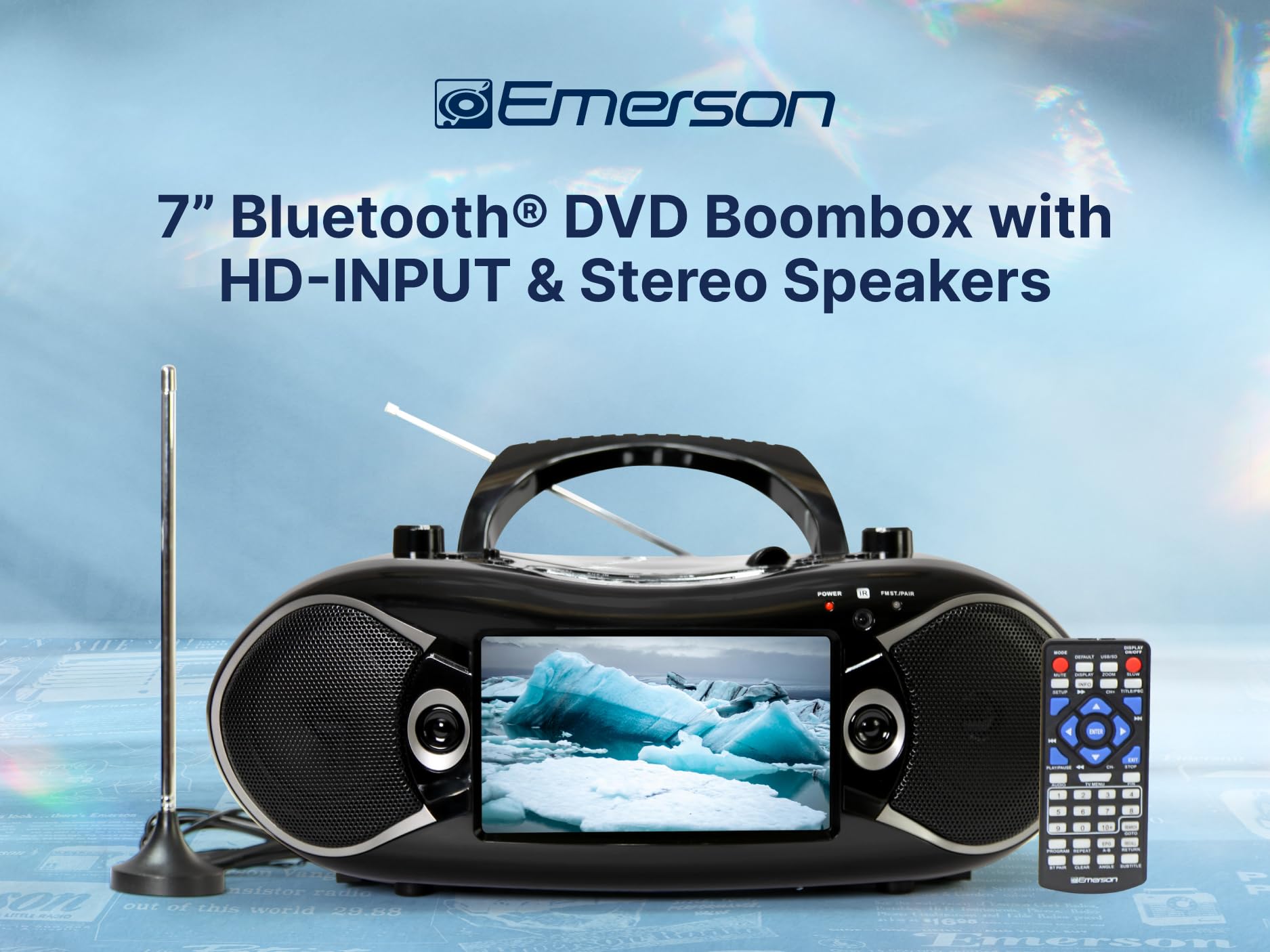 Emerson EDL-2870H Portable Bluetooth DVD Player with 7