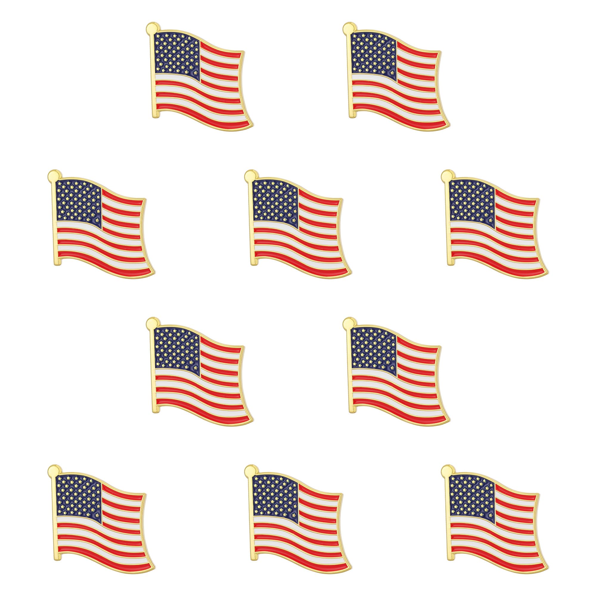 TONOS Exquisite American Flag Lapel Pin - Patriotic Stars and Stripes USA Flag Brooch for Men & Women - Perfect for Suits, Jackets, Hats & Gifts on Independence Day, Memorial Day & Veterans Day