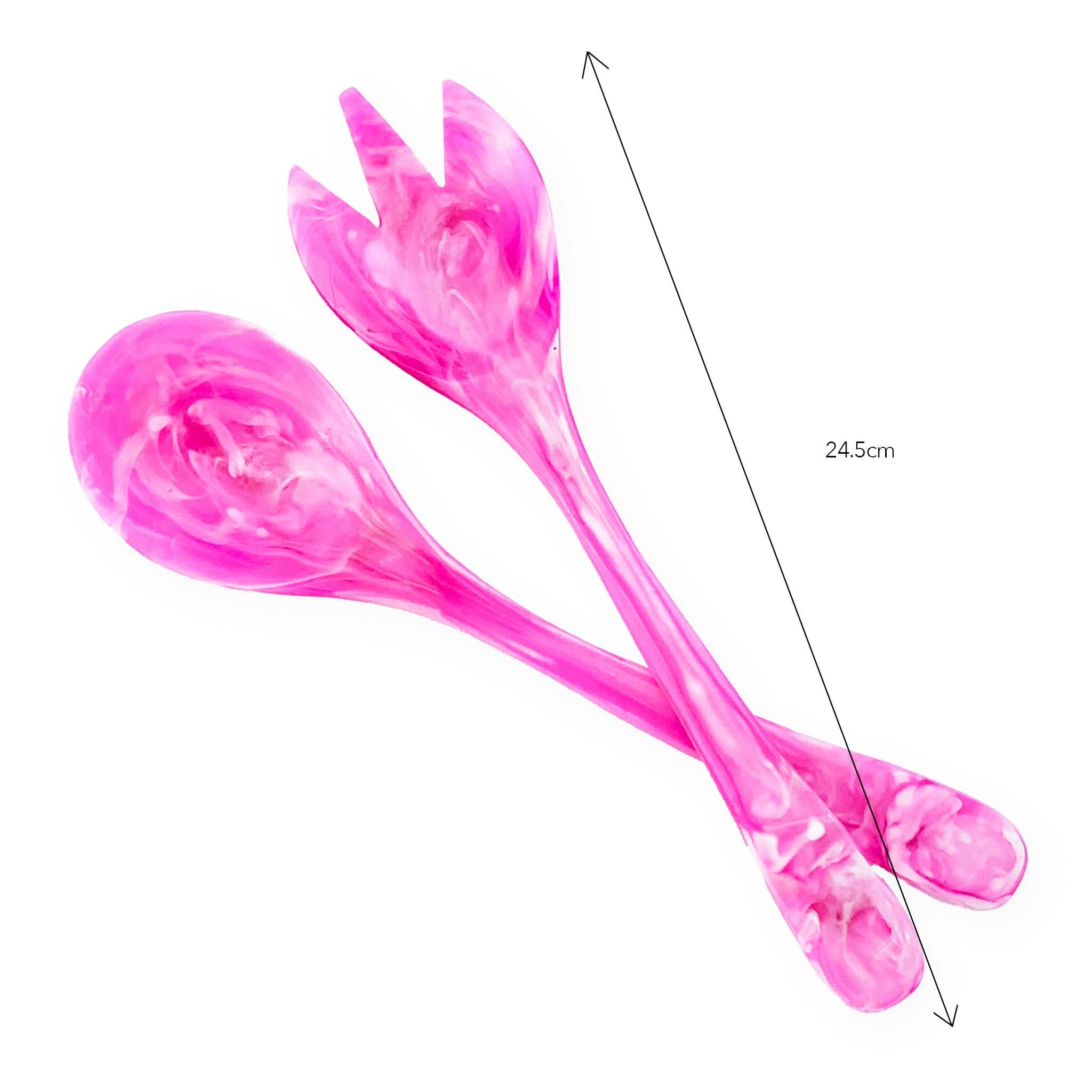 Elegant Rose Resin Salad Servers Set - Heat Resistant Serving Utensils for Fruit, Pasta, BBQ - Perfect for Dinner Parties, Picnics & Outdoor Gatherings