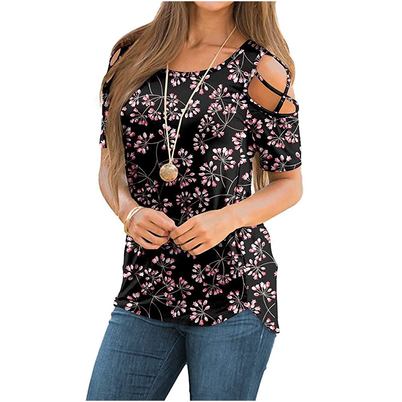Women's Casual Leopard Print V-Neck Short Sleeve Blouse - Sexy Tops for Women, Summer Fashion, Party Wear & Date Night Outfits