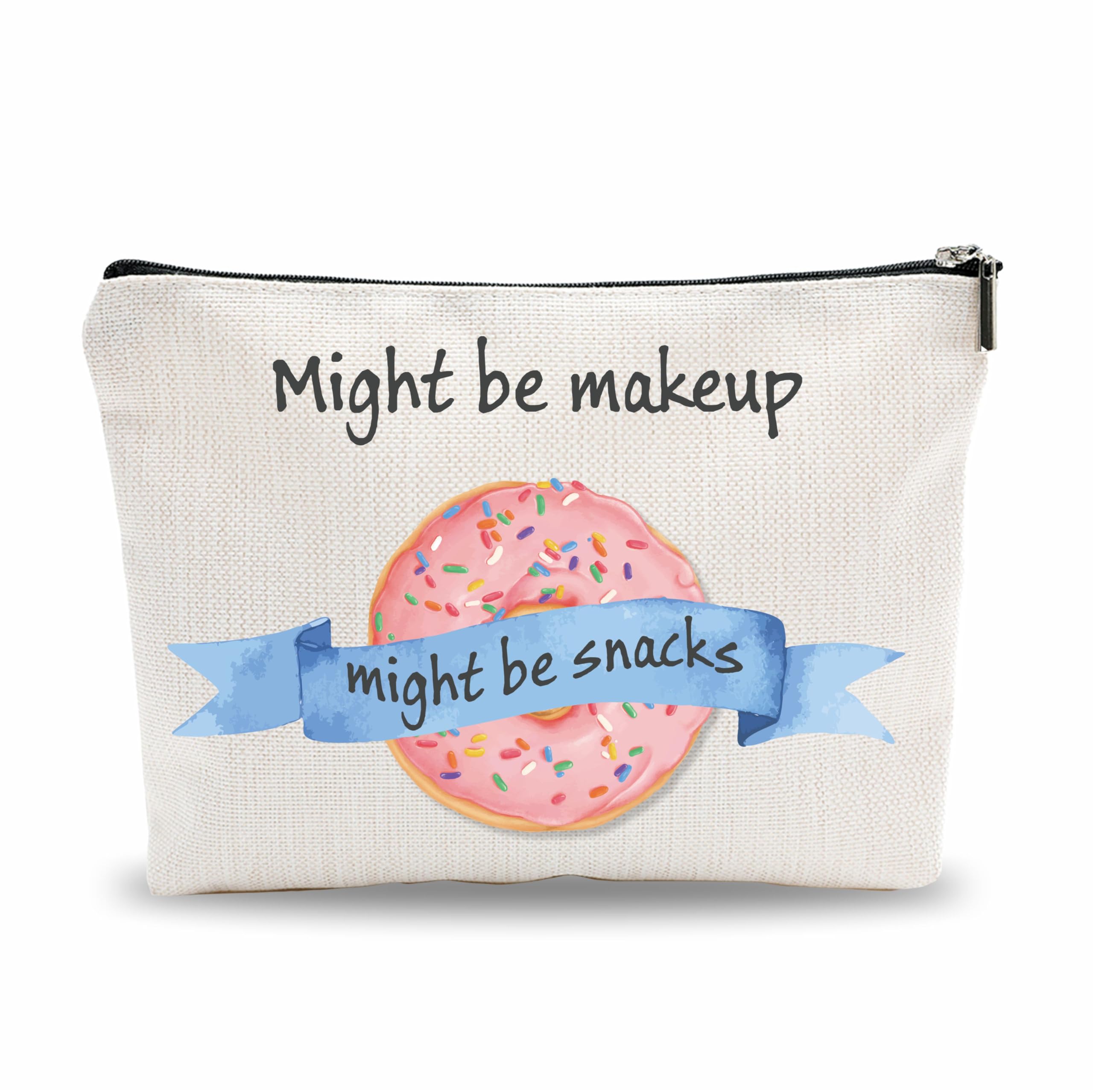 Funny Makeup Bag - Pink Donuts Cosmetic & Toiletry Pouch for Women | Cute Birthday Gift | Perfect for Travel, Gym & Daily Essentials Storage
