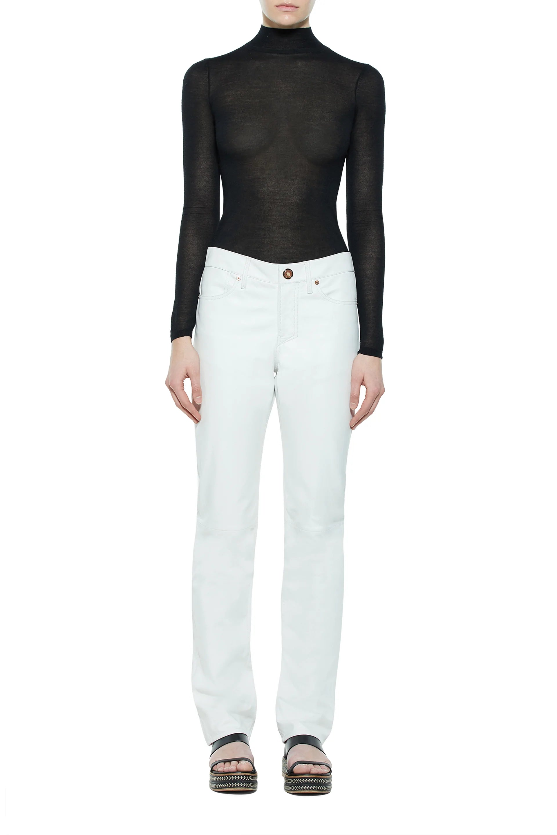 Premium White Nappa Leather Charles Pants - Men's Luxury Dress Pants for Business, Office & Formal Occasions