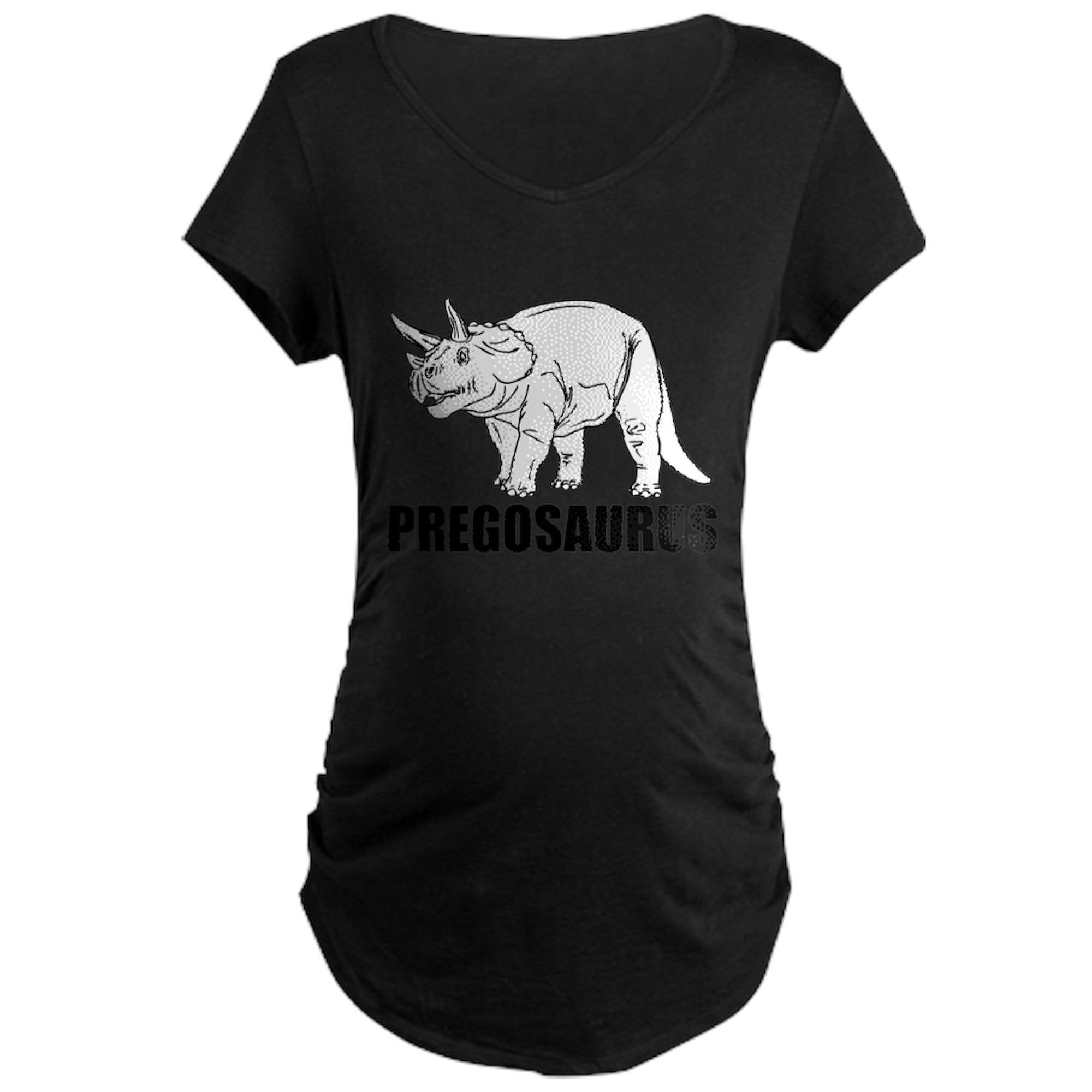 Pregosaurus Maternity T-Shirt for Women - Stretchable Ruched Side Design for Comfort During Pregnancy | Perfect for Baby Showers, Maternity Photos & Everyday Wear