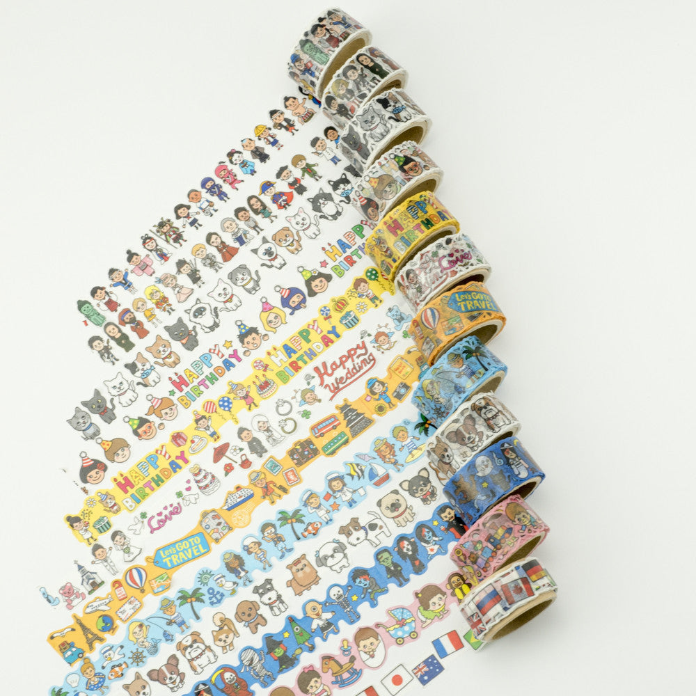 Decorative Beach-Themed Washi Tape with Round Top - Perfect for Scrapbooking, Journaling, and DIY Crafts - Ideal for Summer Vacation Memory Books and Coastal Home Decor
