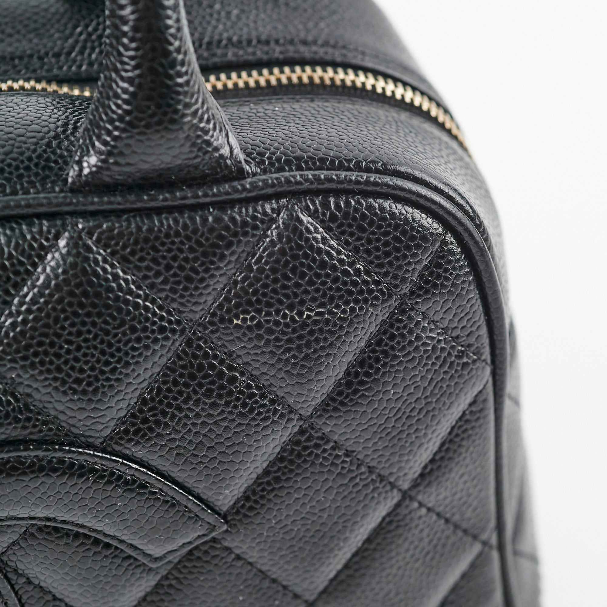 Chanel Bowling Bag in Caviar Leather - Black Luxury Handbag for Women | Perfect for Work, Travel & Everyday Use
