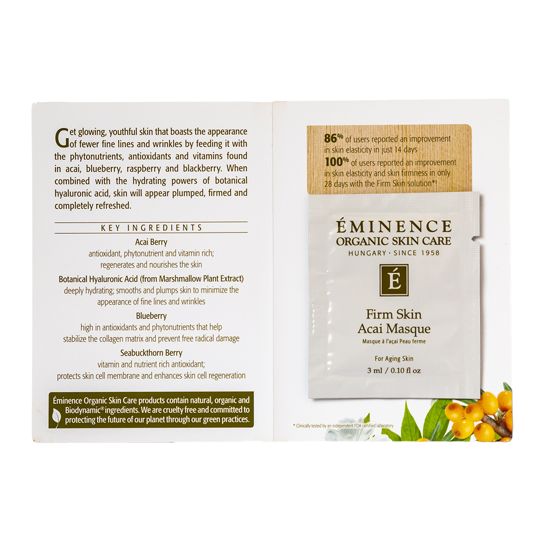 Eminence Organics Firm Skin Acai Mask - Anti-Aging Face Mask for Tightening & Hydrating - Perfect for Spa Nights & Skincare Routines