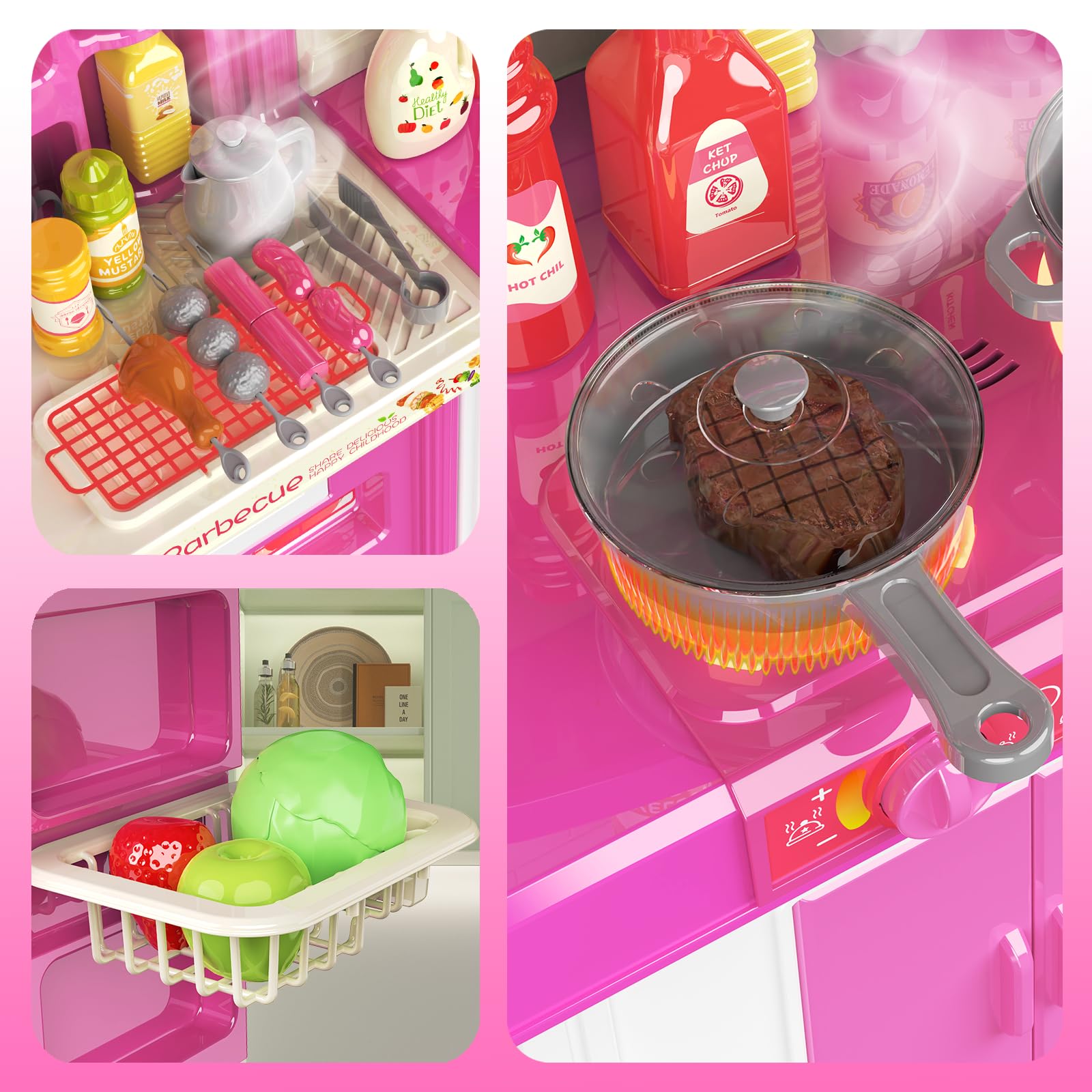 **Best Kids Kitchen Playset for Ages 3-8 – Realistic Lights & Sounds, Spray & Play Sink – Pretend Play Kitchen Toys for Boys & Girls – Perfect for Birthday Gifts & Indoor Role-Playing Fun**