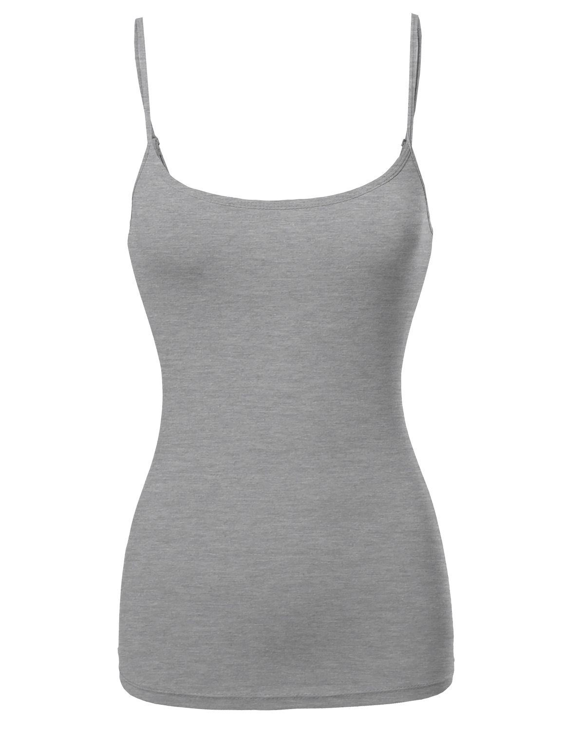 Emma Women's Solid Scoop Neck Spaghetti Strap Cami with Built-in Shelf Bra - Perfect for Layering, Summer Outfits & Casual Wear