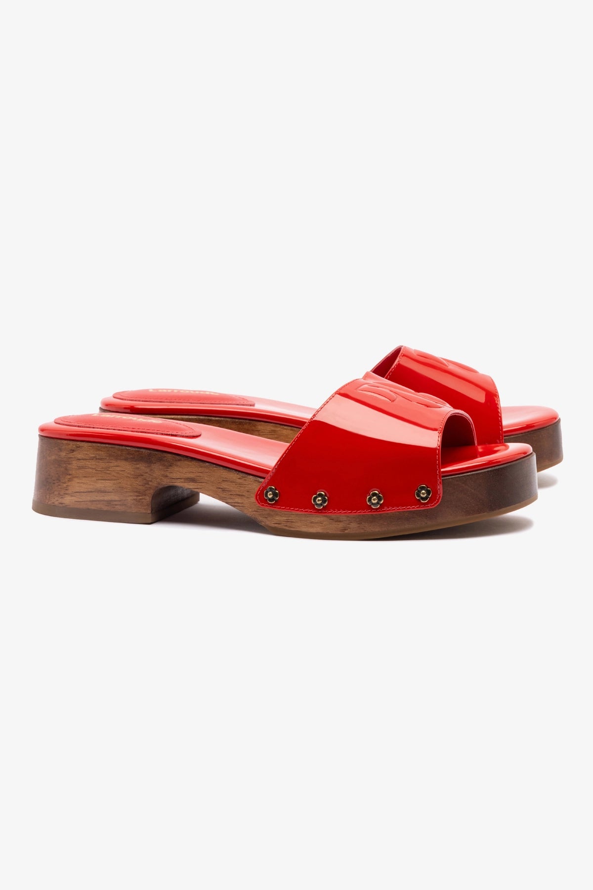 Zuzi Women's Mule Shoes in Scarlet Patent Leather - Comfortable Slip-On Loafers for Office, Casual Wear & Outdoor Walking