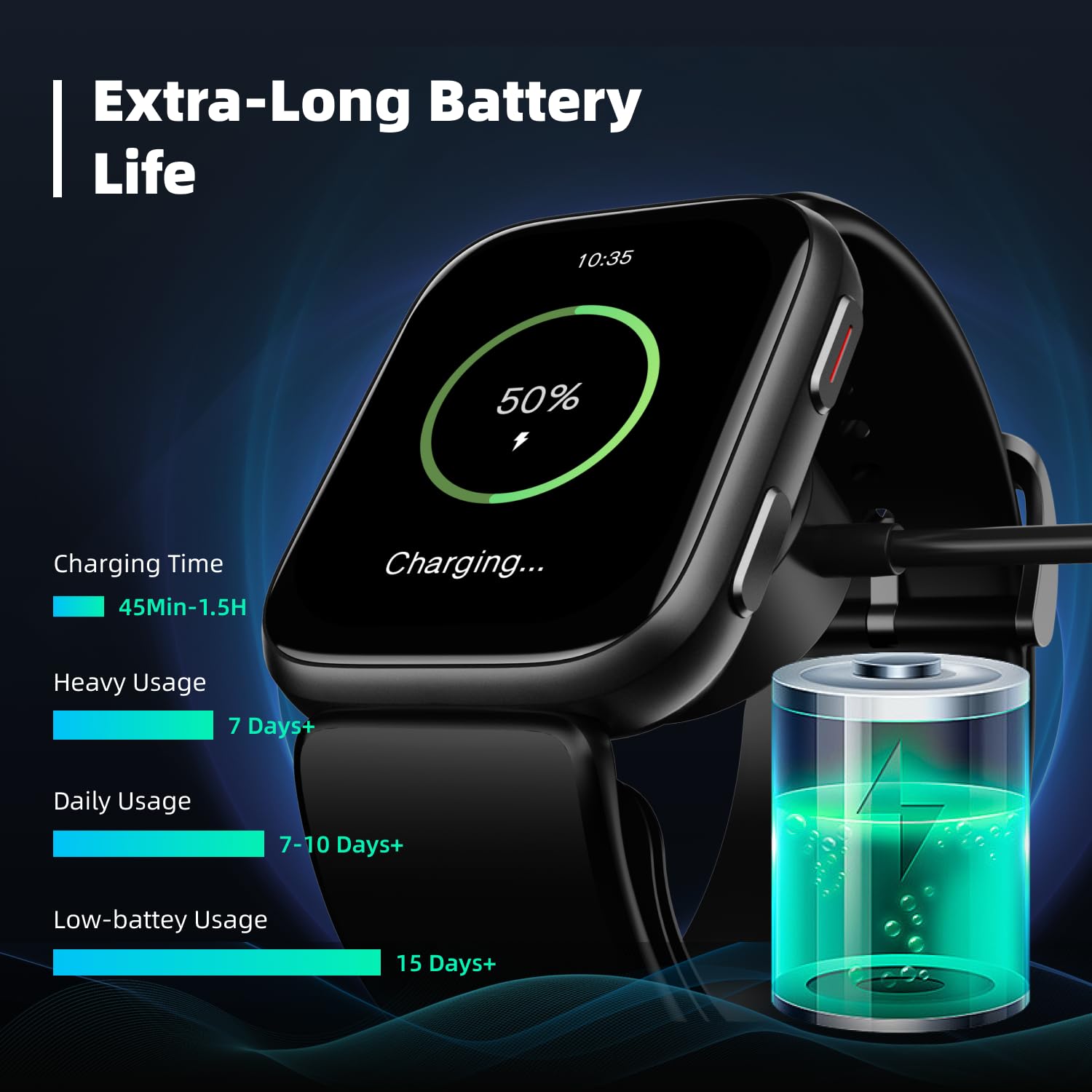 Smart Blood Pressure Watch with Patented Air Pump Cuff - 1.95