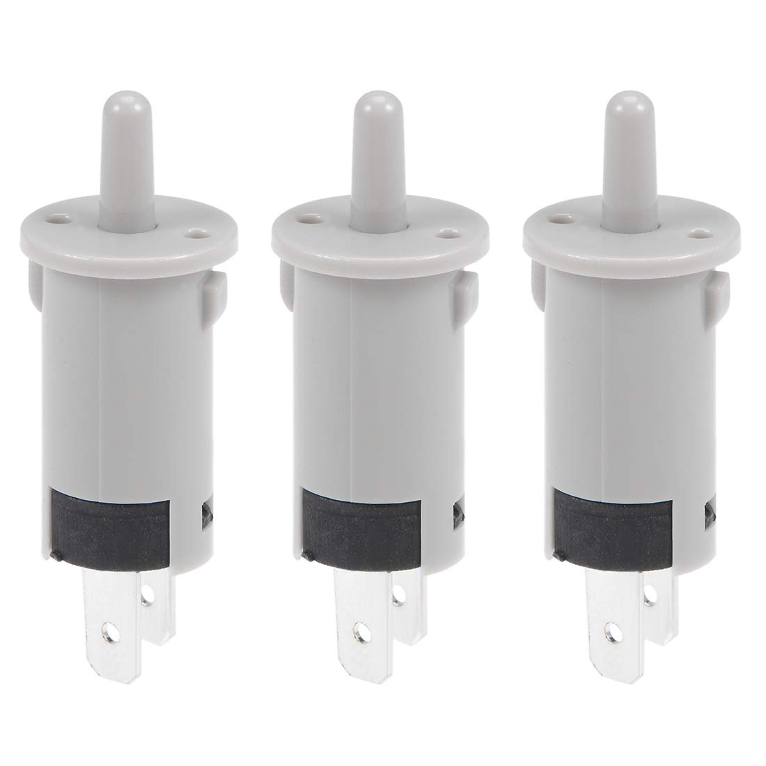 uxcell 10mm Momentary Refrigerator Door Light Switch Normally Closed PS-KA5 AC 250V 1A Grey (3-Pack) - Perfect for Fridge, Freezer & Appliance Repair