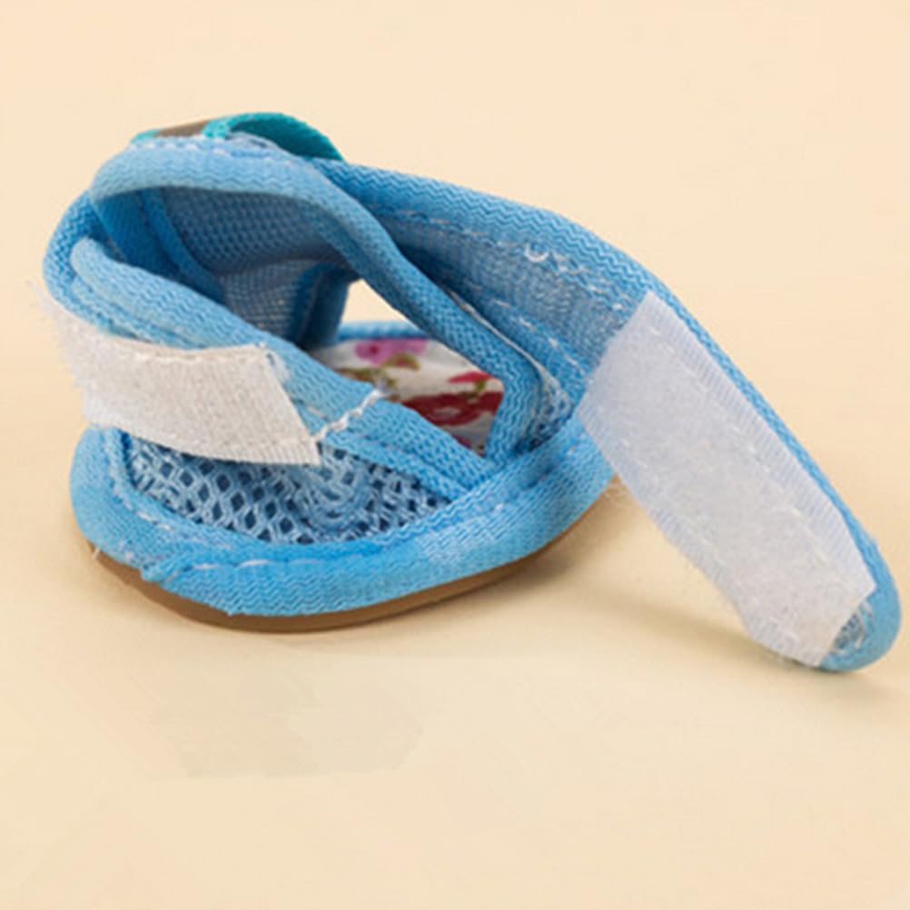 **Breathable Mesh Dog Sneakers - Summer Sandals for Small Dogs, Pack of 4 (Size L) - Protect Paws on Hot Pavement & Outdoor Adventures**