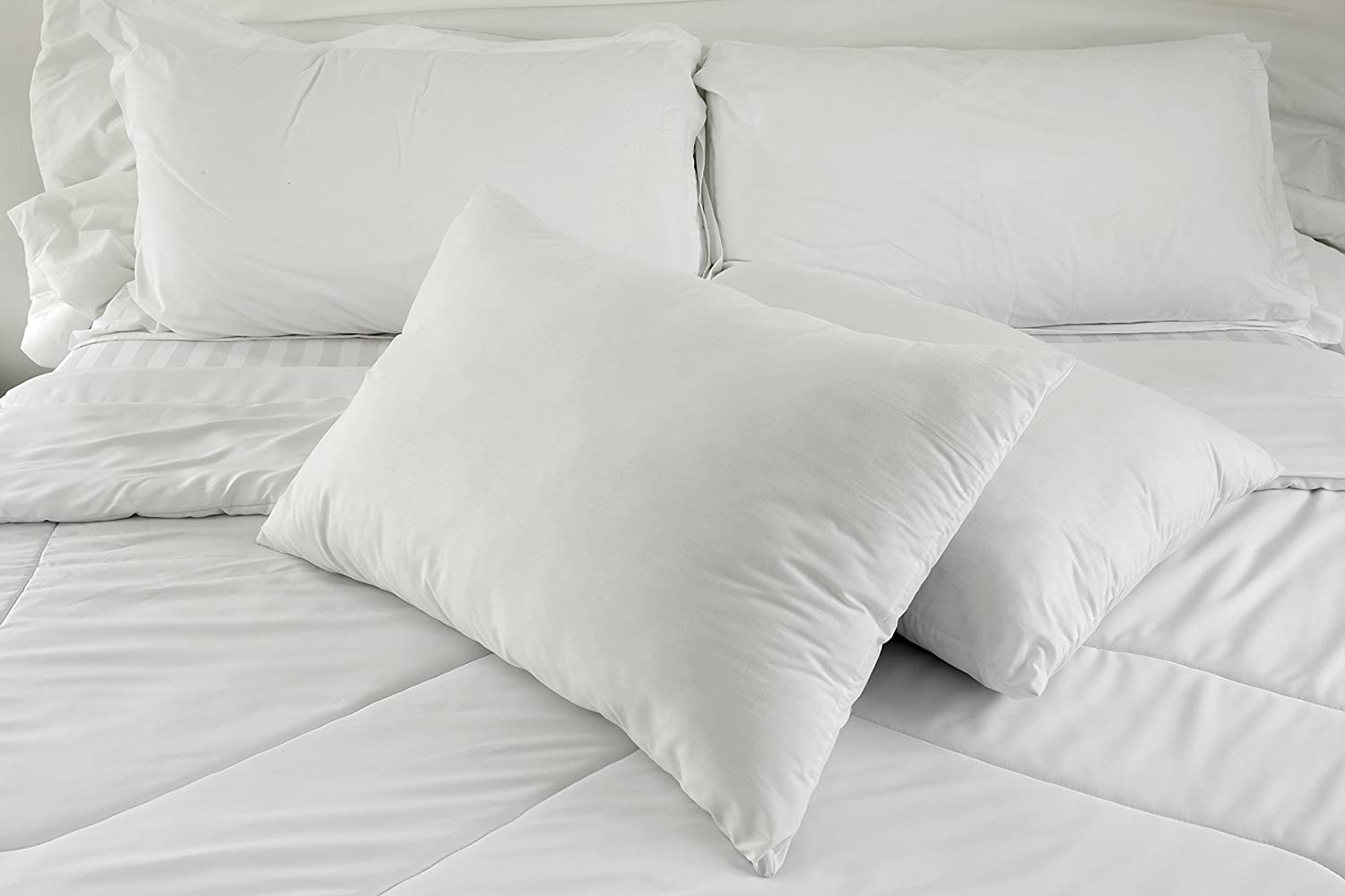 Premium Cloud Nine Comforts Hotel Pillow - 50% Feather & 50% Polyester Blend for Ultimate Softness & Support - Perfect for Home, Hotel, Travel & Guest Rooms