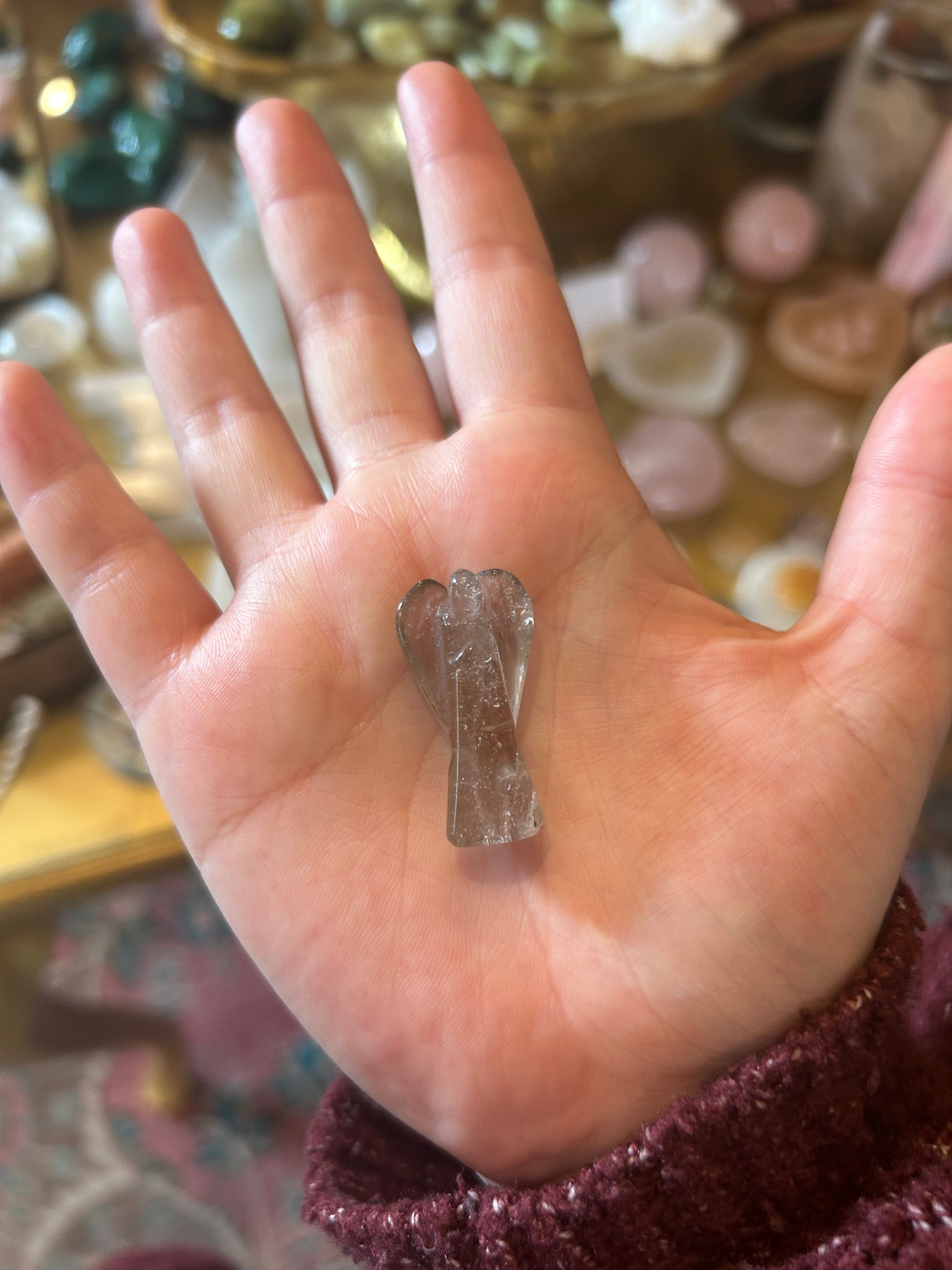 Natural Smoky Quartz Angel Pendant Necklace - Healing Crystal Jewelry for Protection & Positive Energy - Perfect for Meditation, Gifts & Spiritual Healing