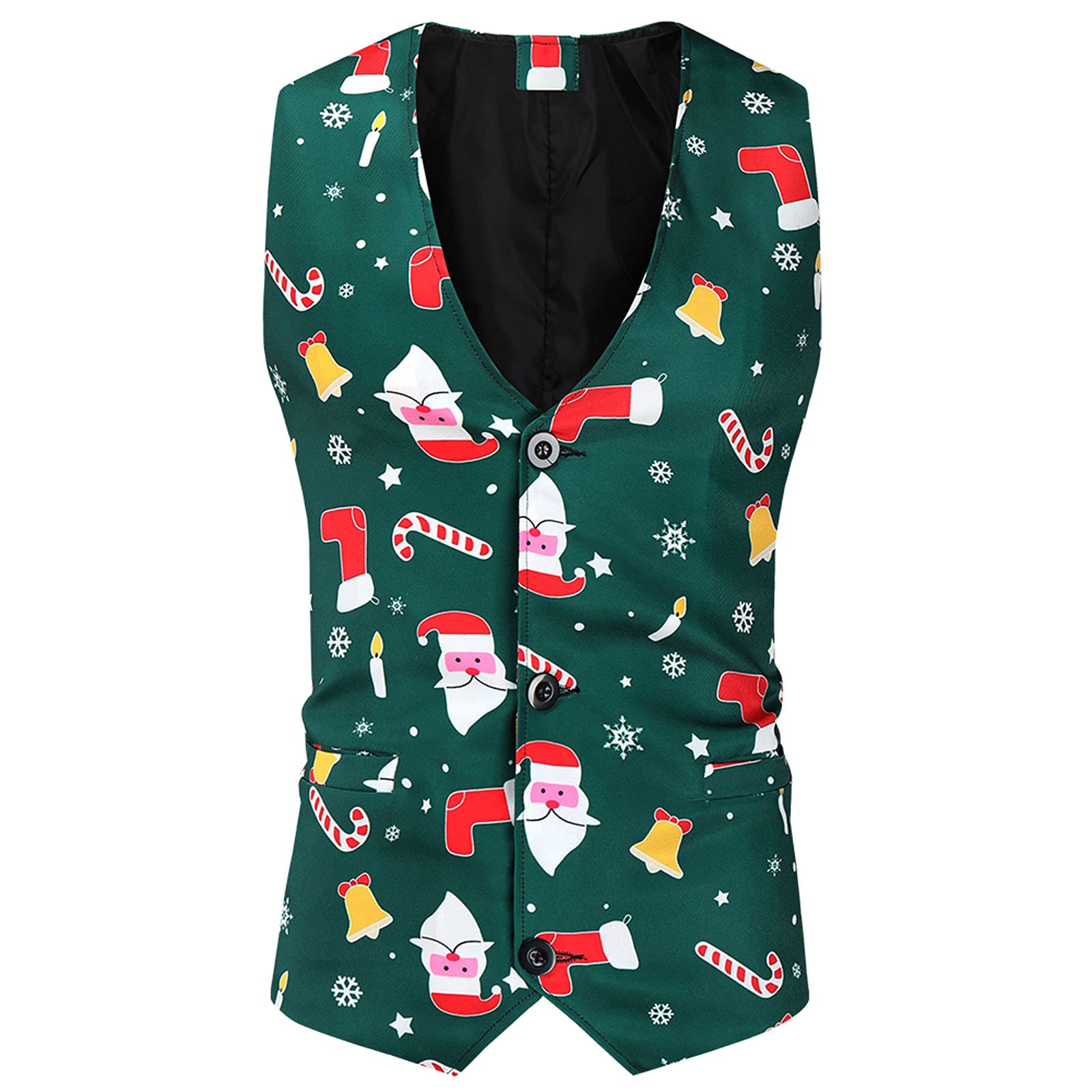 Slim Fit Men's Suit Vest - Printed Christmas & Winter Single-Breasted Waistcoat for Formal & Casual Wear | Office, Party, Wedding Outfits
