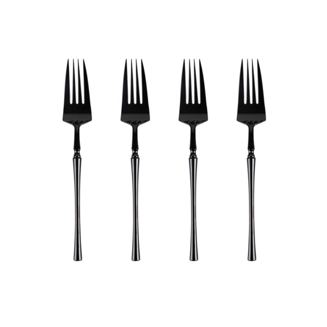 Premium Infinity Collection Black Flatware Set - 32-Piece Stainless Steel Cutlery for Dining, Parties & Home Entertaining