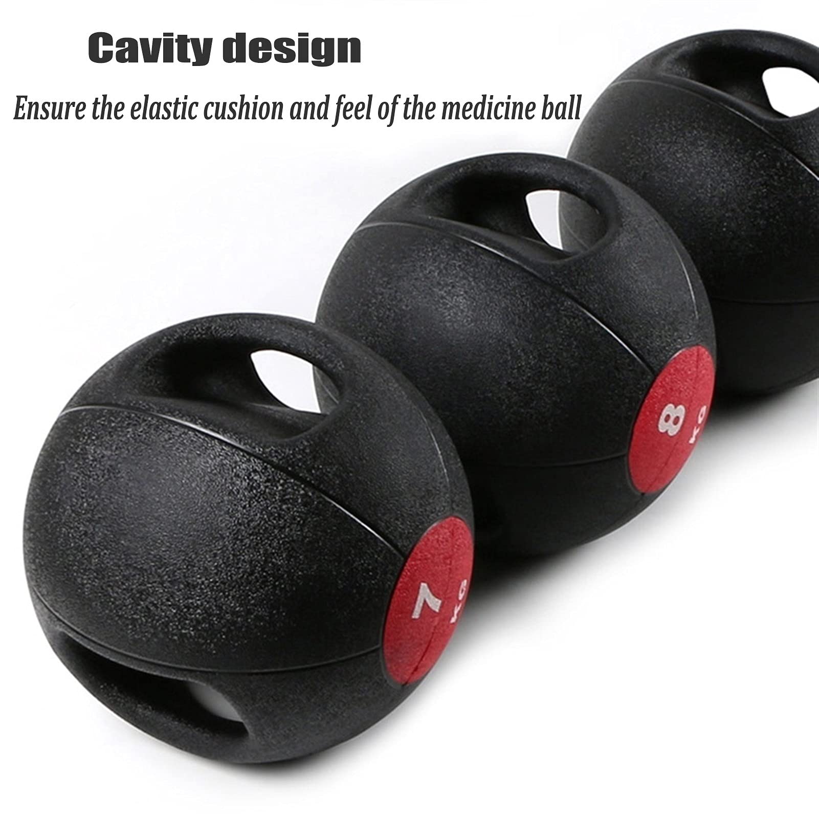Double Handle Medicine Ball 3kg/6.6lb - Rubber Core Training & CrossFit Equipment for Strength, Throwing Exercises - Perfect for Home Gym Workouts, Functional Training & Rehabilitation Therapy