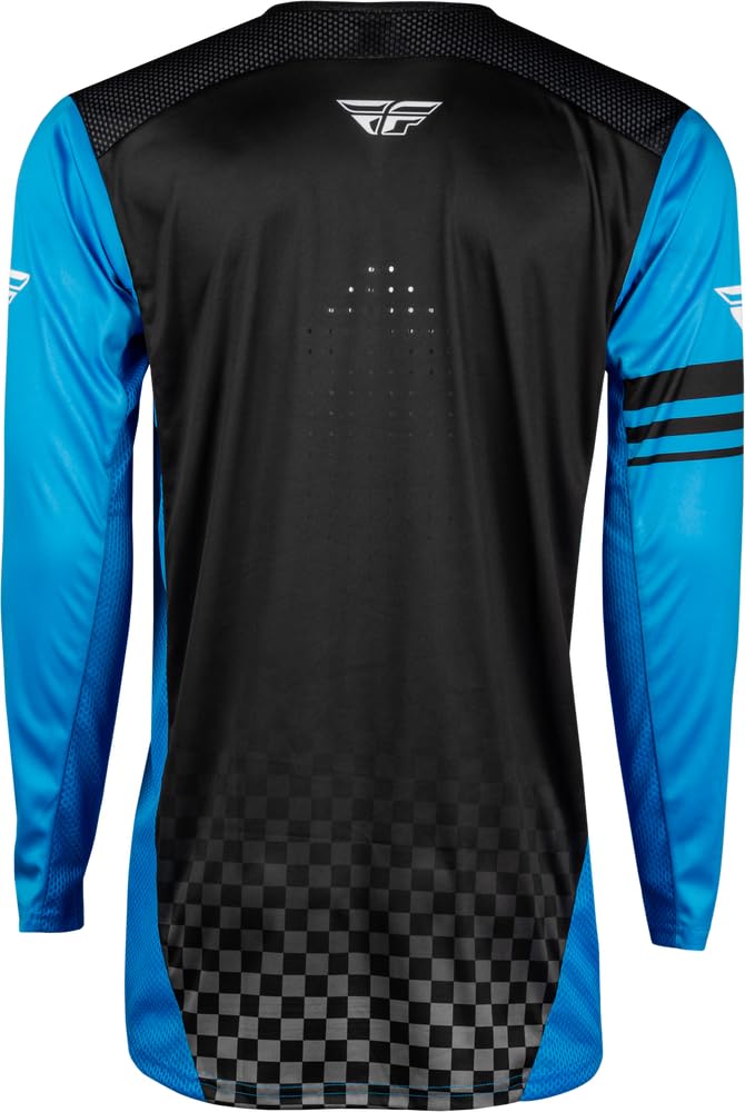 Fly Racing Rayce MTB/BMX Bicycle Jersey - Breathable Cycling Shirt for Mountain & BMX Biking - Moisture Wicking, UV Protection (Blue, Large) - Perfect for Trail Riding, Bike Parks & Competitive Racing