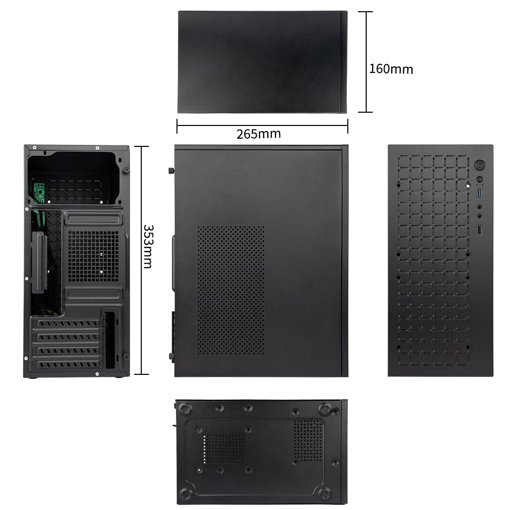 JOYJOM Micro ATX PC Case - Compact Mini ITX Computer Tower Chassis with USB 3.0 Ports, Supports Micro-ATX/MATX/DTX Motherboards & 3.5