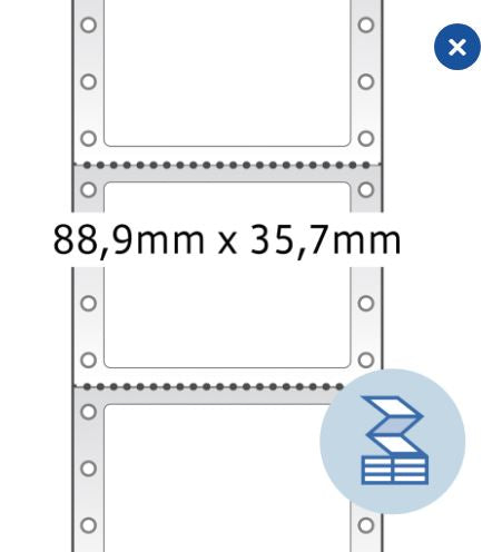 8161 Continuous Computer Labels - 3.5 x 1.4 Inches (88.9 x 35.7mm) - 1 Row White Permanent Adhesive Labels for Shipping, Filing & Organization