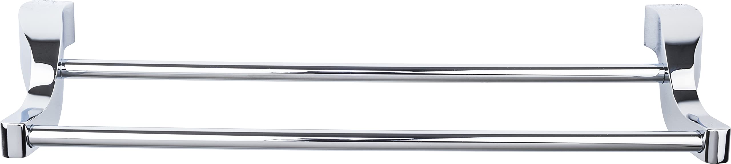 Top Knobs AQ11-PC Chrome Double Towel Rod for Bathroom - Aqua Bath Collection - Perfect for Bathroom Organization & Spa-Style Luxury