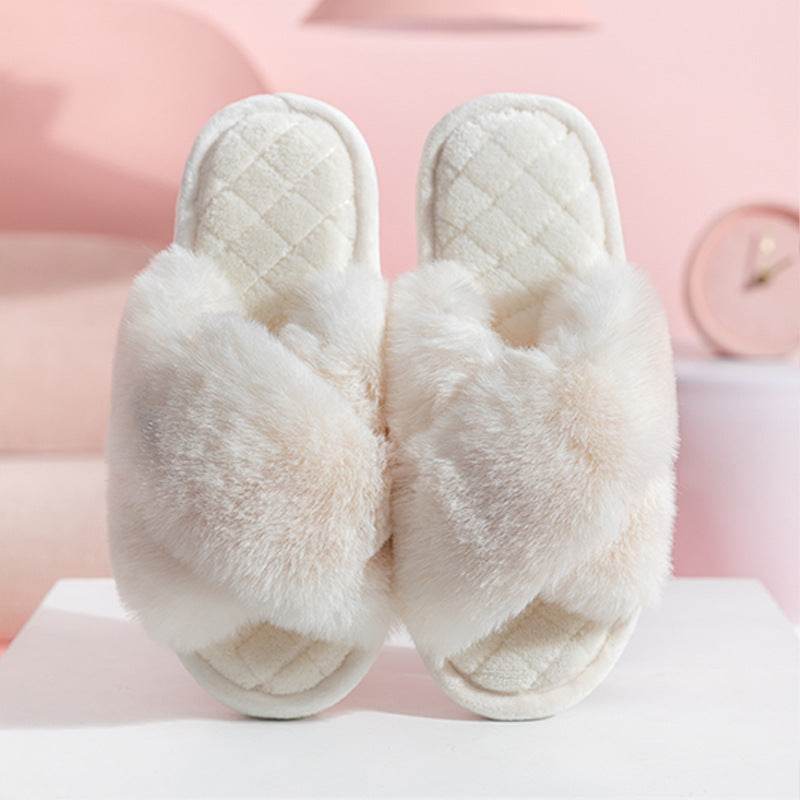Cozy Cross Strap Plush House Slippers for Women & Men - Soft Indoor Slides for Home, Spa, Dorm & Relaxation