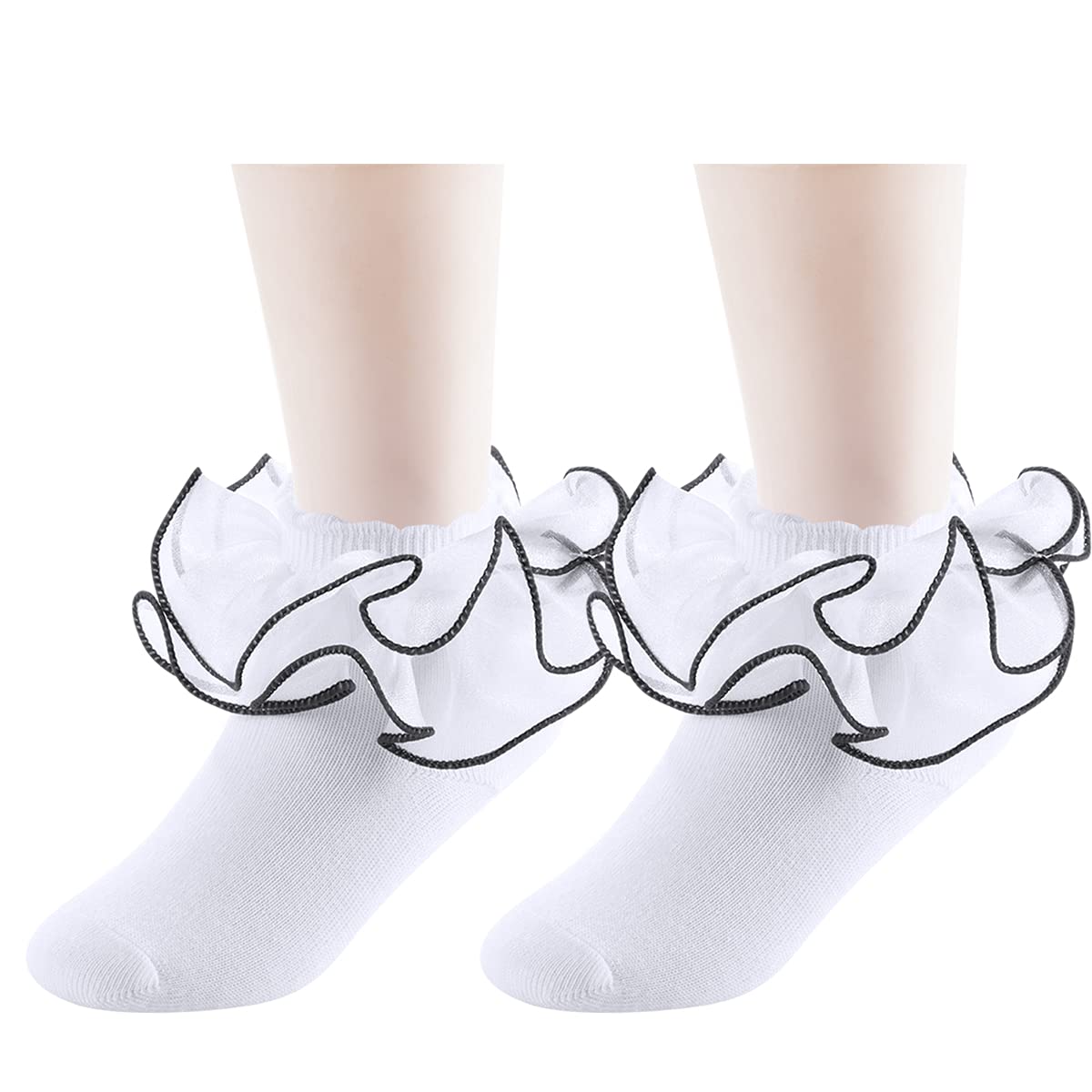Sparkling Lace Ankle Socks for Women - 3 Pairs of Cute Ruffle Dress Socks with Comfortable Fit | Perfect for Parties, Weddings & Everyday Fashion