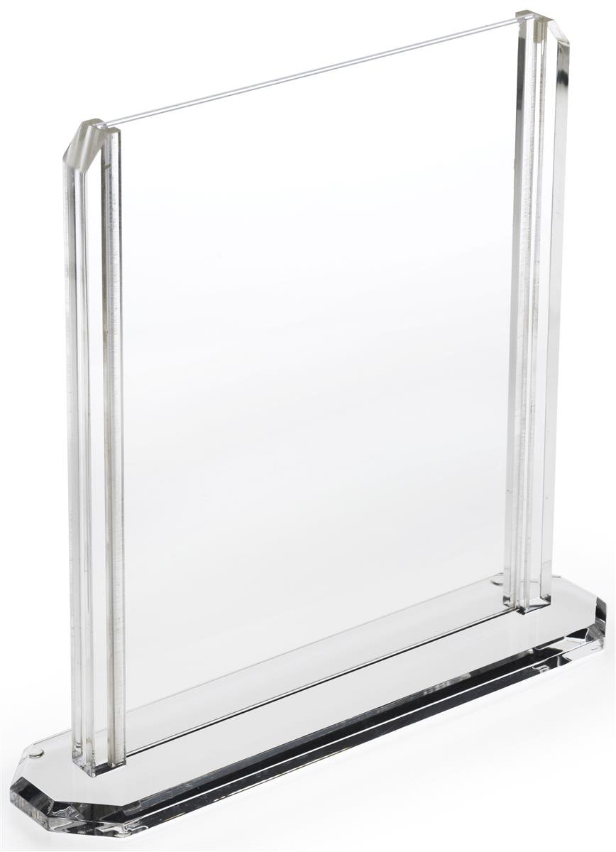 Displays2go Set of 4 Clear Plastic Tabletop Sign Holders for 8.5x11 Prints - Double-Sided Top-Loading Table Tents (PFTT8511PV) - Perfect for Restaurants, Events, and Retail Displays