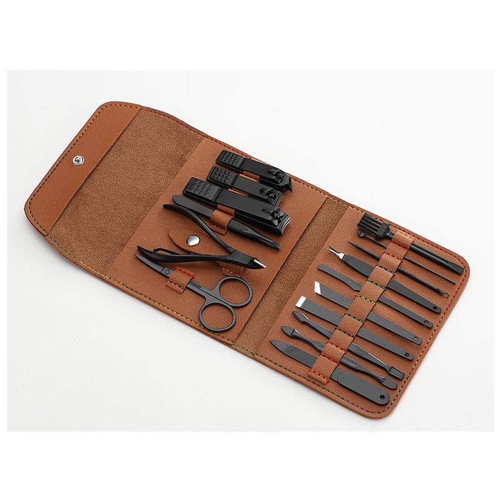 Premium Carbon Steel Nail Clippers Set for Men - Professional Pedicure & Manicure Kit with Black Ear Pick Tool, Nail Scissors & Beauty Accessories | Ideal for Home Grooming, Travel & Personal Care (Color: A)