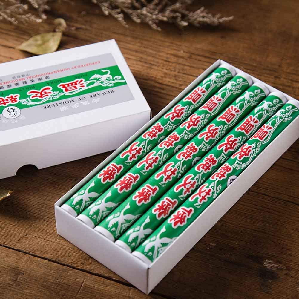 HUATUO Pure Moxa Rolls for Mild Moxibustion Therapy - Natural Herbal Heat Therapy (10 Rolls/Box) - Perfect for Pain Relief, Relaxation & Traditional Chinese Medicine Treatments at Home