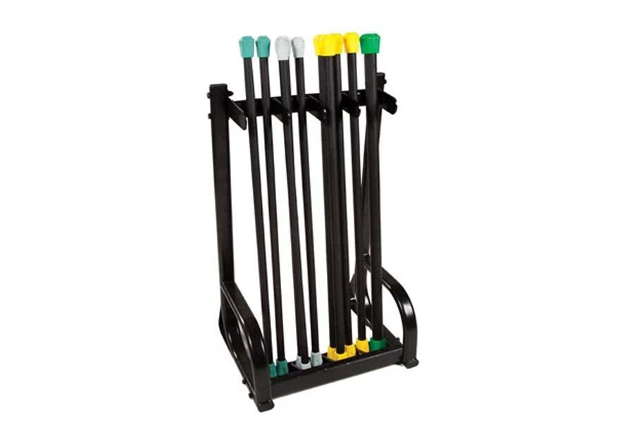 Warrior Aerobic Bar Vertical Storage Rack - Space Saving Fitness Equipment for Home Gym, Yoga & Dance Studio Organization