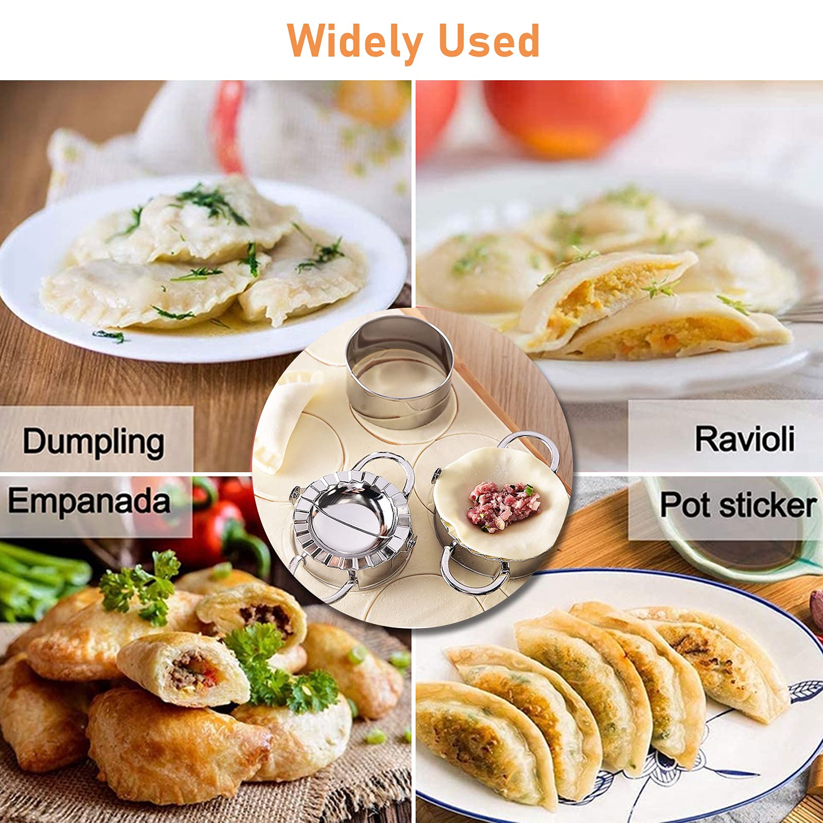 Premium Stainless Steel Dumpling Maker Set - 13PCS Ravioli Cutter, Stamp & Mold Kit with Wooden Handle - Perfect for Homemade Pasta, Lasagna, Pierogi - Ideal for Family Cooking, Holiday Meals & Italian Cuisine Lovers
