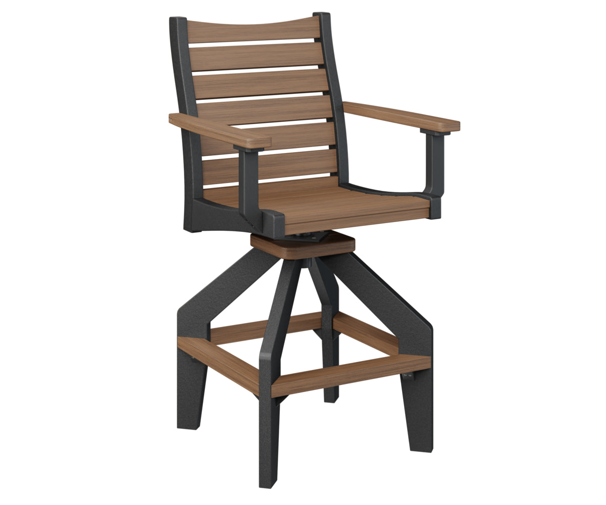Berlin Gardens Bristol Swivel Bar Chair - Adjustable Height 360° Rotating Stool for Kitchen Island, Home Bar & Counter - Comfortable Modern Pub Seating with Footrest